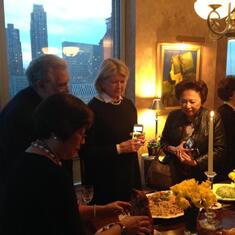 Placido Domingo, Martha Stewart and Shirley Young at our Peking duck dinner, 2014