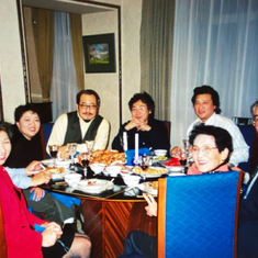 one of the many dinners in Shirley's apartment in Shanghai