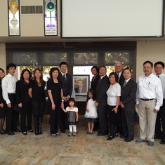 Peter's family at the service