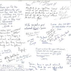 Some comments made in Dex's retirement card in June  2015