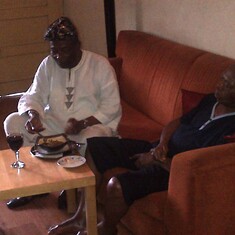 his long time friend Chief  Achonu in lagos on his 49th wedding anniversary in lagos .