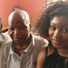 Bunmi Adeleke with Grandpa and Grandma