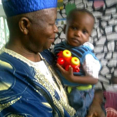 Grandpa and his Grandson, Ayomikun Christopher Okikiade Adeleke. 