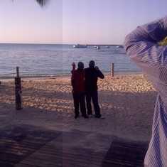 Papa and Chi taking in the Sunset in Jamaica