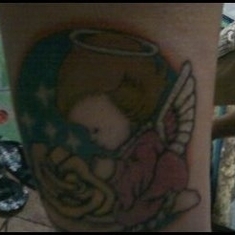 MY TATTOO IN MEMORY OF YOUR BABY GIRL MOMMY LOVES YOU
