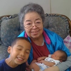 Nana's first time meeting great grand son