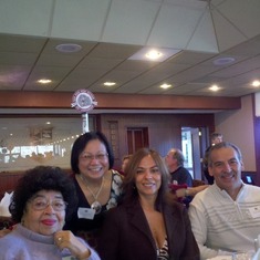 Mrs. Mendoza, Linda, Orlando, and Virginia at the San Jose High School 150th Anniversary Celebration opening luncheon on January 13, 2013