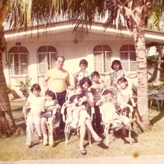 With her brother Jose Pipo Reyes and his children Mio, Elaine, Tanya, and Nikki in Pillar Village. Also: Andrew, Joanna, JC Llorente, and Yaya Nita.