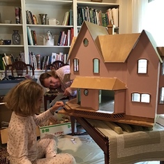 At home in Burke Working with Carla on the dollhouse, 2019.