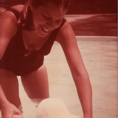 Sonia and Karen, At the Apartment’s pool in Fairfax city, 1977.