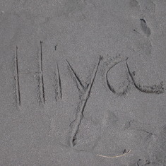 Message on sand from Sonia summer 2009