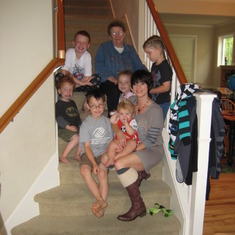 One of our many trips to see Scott and Julie ( and kids ) This picture on the stairs became a tradition of sorts.