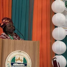 Mum  speaking at UNILAG during a w/shop by the Philosophers Association of Nigeria in May 2018