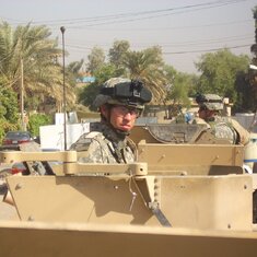 Clay in HumVee- Iraq 2005