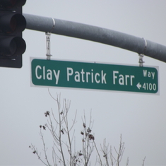 The street that ran behind Clay's Bakersfield, CA home, was renamed for him in March of 2012.
