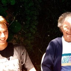 Travis and Grandma Tompkins La Mesa , CA 1994 .