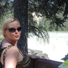 Stacey & Anna loved to go on a trip to Athabasca Waterfalls in Jasper National Park, here comes kiss :)