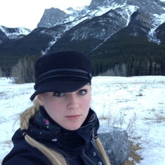 Lovely Stacey by Mt. Three Sisters in Canmore