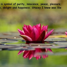Her heart was as pure as water lily. She was an innocent, peaceful, and delightful lovely lady who was fun to be around.