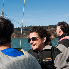 Stacey sailing with the Dermira team October 2013