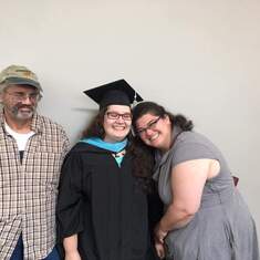Stan with Natalie and Shayna when Natalie graduated with her master's degree.