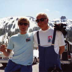 Stan & Erik ski day in the 1980's
