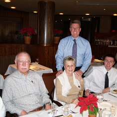 Stan, Linda, and Britt and Justin Anderson at Linda's 70th birthday in Los Gatos, California