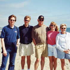 June 24, 2000  - On the beach at Rio Del Mar: John, Erik, Stan, Kathy and Linda