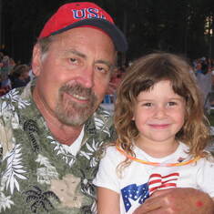 Stan with his favorite granddaughter Lucy, at the Fourth of July festivities at the Nevada County Fairgrounds in Northern California