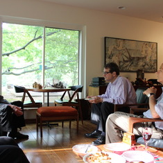At home in Bloomfield Hills with Harley Shaiken, and UAW President Bob King, 2012.