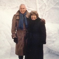 Stan and Iris, Snow Country, Japan.  Holiday card 1990.