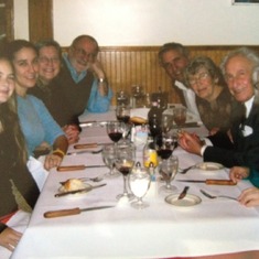 Family dinner in New York, winter 2004.  Harvey, Cathie, Natasha, Sylvie, Dale, Iris, Stan and Robin.