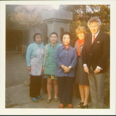 Stan and Iris visiting Iwate Japan, with Tsuru Ito and students from the girls' school