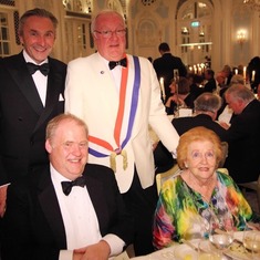 Willy Dunn, in white jacket, Julius Strauss' widow, Mrs Strauss, and their son, James, and ? Please enlighten me someone. Willy Dunn said a few words at Stanley's memorial, and managed to make us all laugh while paying the greatest tribute to our dear Sta