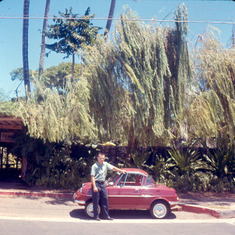 Stan and a tiny car in Hawaii