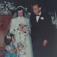 Stan and Betty's Wedding with 3 yr old Nancy as flower girl