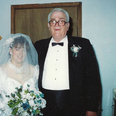 Dad with Steff on wedding day