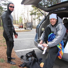 Feb. 2013, Stefan, Gene & I windsurfed on L. Lanier despite near-freezing temperatures - Barrett