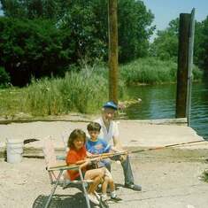 Steph, Patrick and Poppy fishing