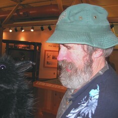 Stef with crow puppet July 2005