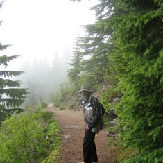 Stef on the Rampart Ridge trail July 2006