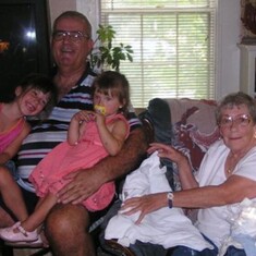 Papa, Angelica, Emma, and Great Aunt Cack
