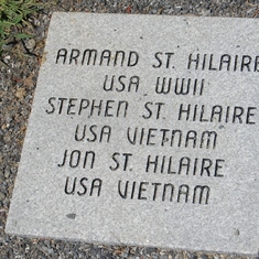 Veteran's Memorial on Norcross Point, Winthrop, Maine - Stone commemorating Grampy St. Hilaire, Dad, and Uncle Jon for their service