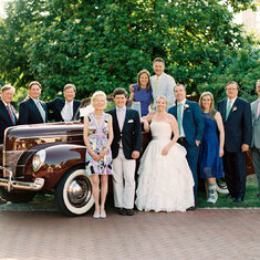 Kratovil Family surrounding Mabel DeWolf's (Carr's Maternal Great Grandmother) 1940 Ford at Lindley and Dustin's Wedding, June 3, 2017