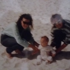 Stephen's first trip to the beach with his Mom and Aunt Michelle.