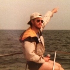 Fishing off Cape Cod, Senior Week before graduation from Amherst College, May 1982