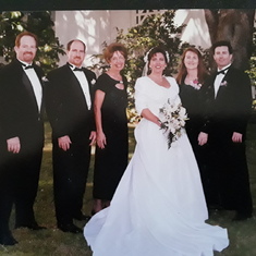 Stephen and siblings at Kathleen's wedding 1997