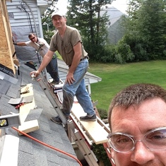 Roofing the Garage at Giuseppe's house...quite a crew!