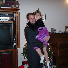 Daddy and Daughter at Christmas