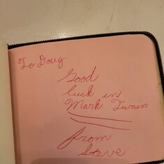 Yearbook signed from Steve to Doug